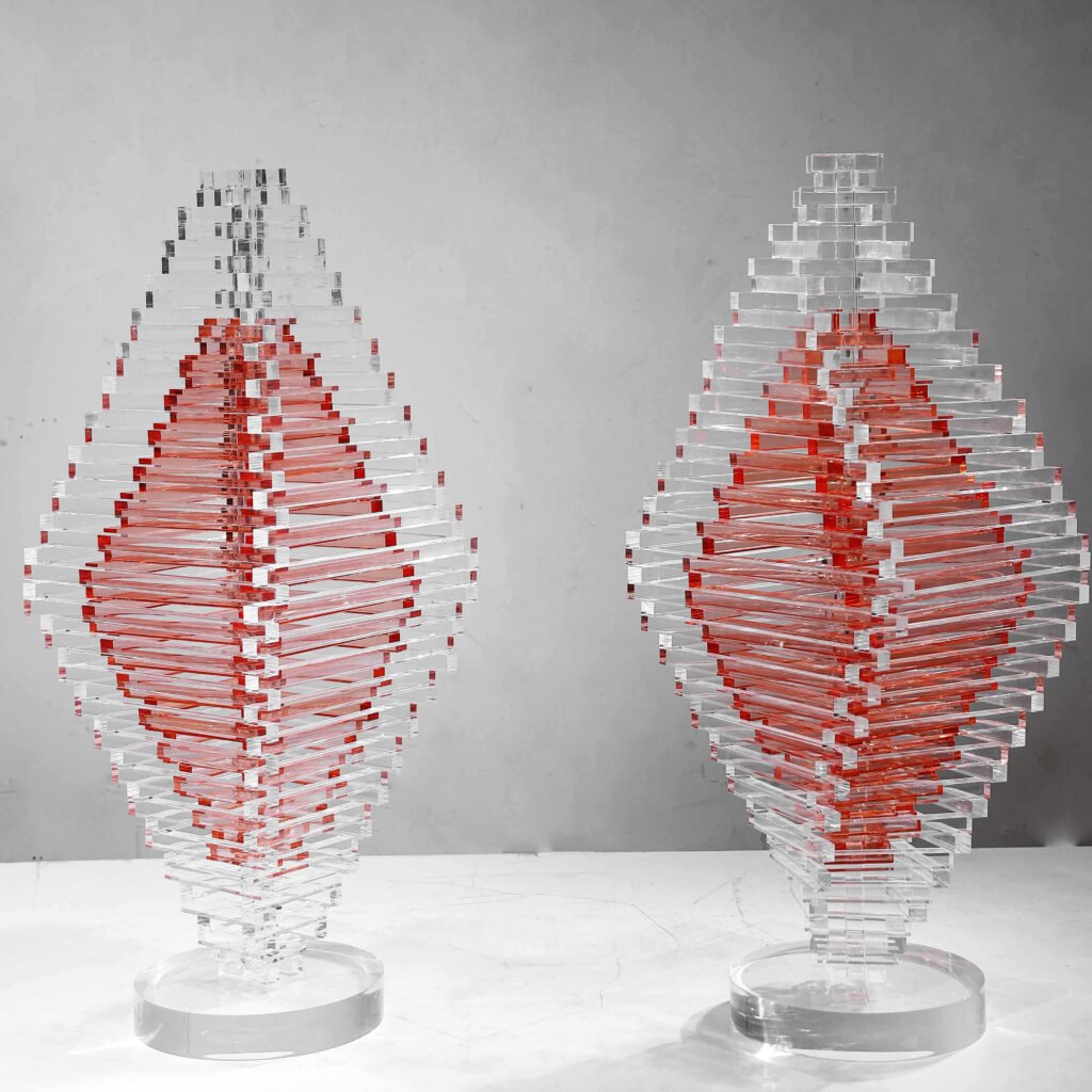 neon acrylic palm tree sculpture