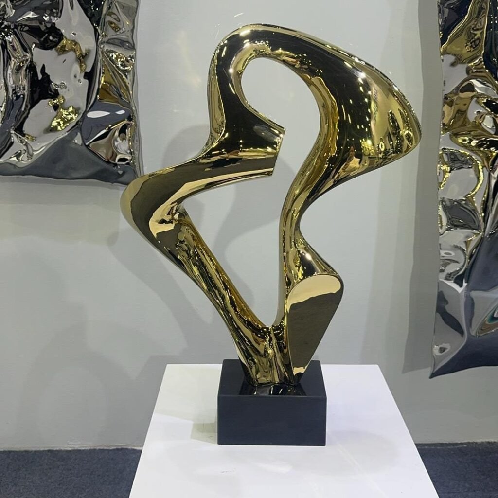 stainless steel flower shaped sculpture