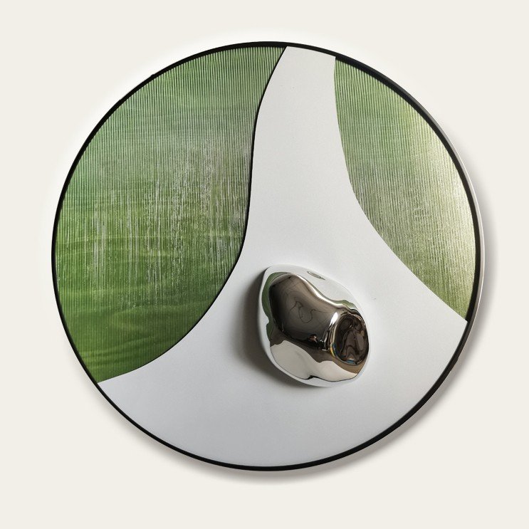metal painting metal wall decor silver and gold