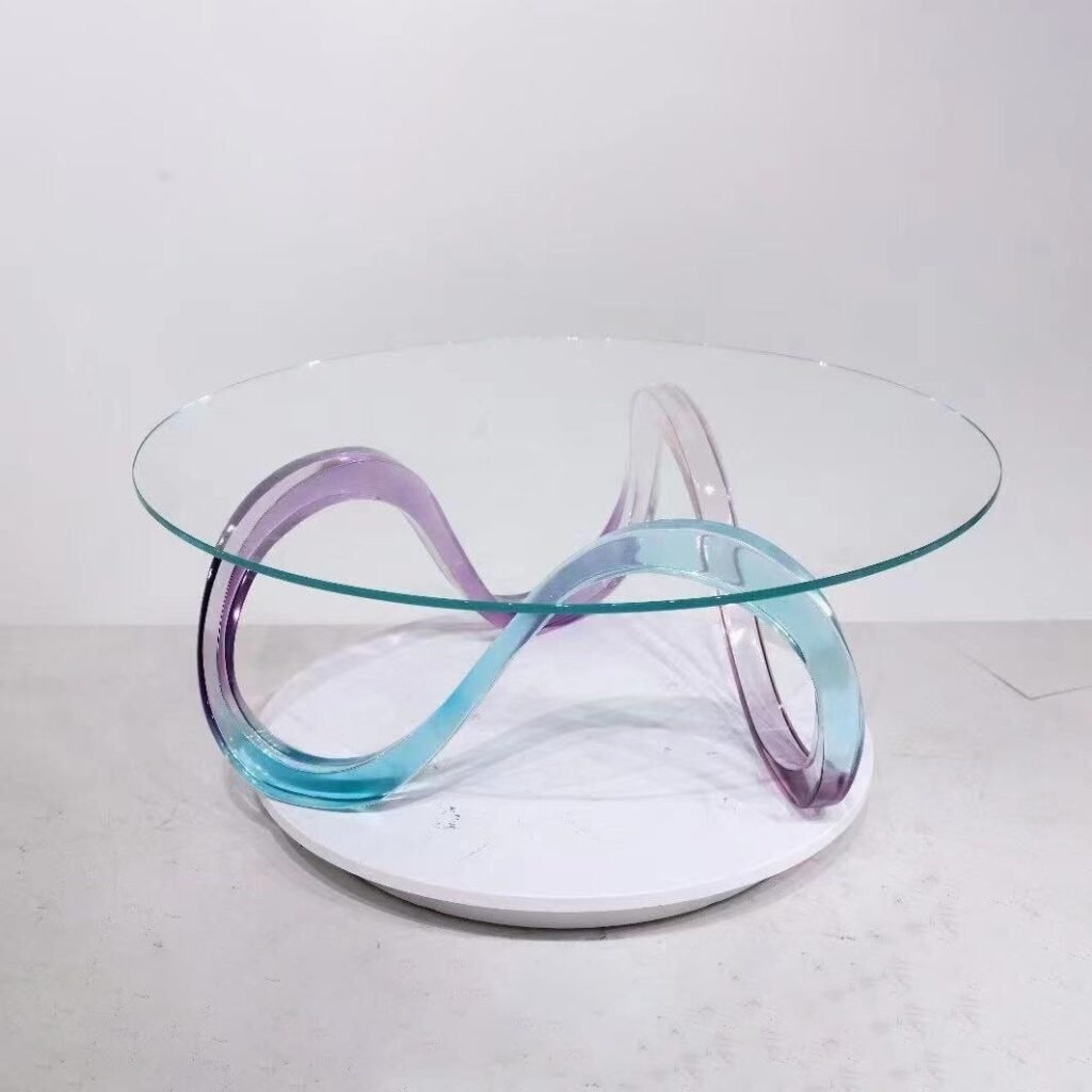 statue sculpture stand glass table